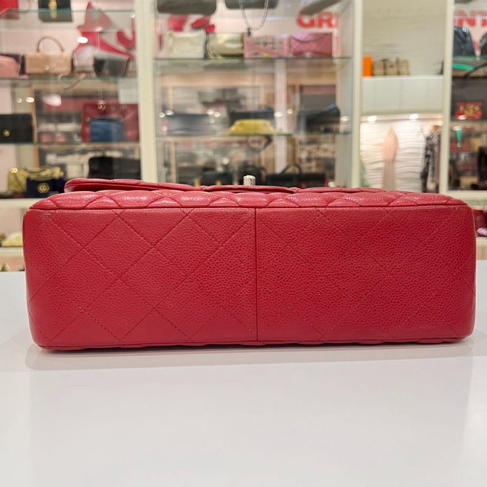 Chanel Caviar Quilted Jumbo Double Flap Red - Picture 6 of 16